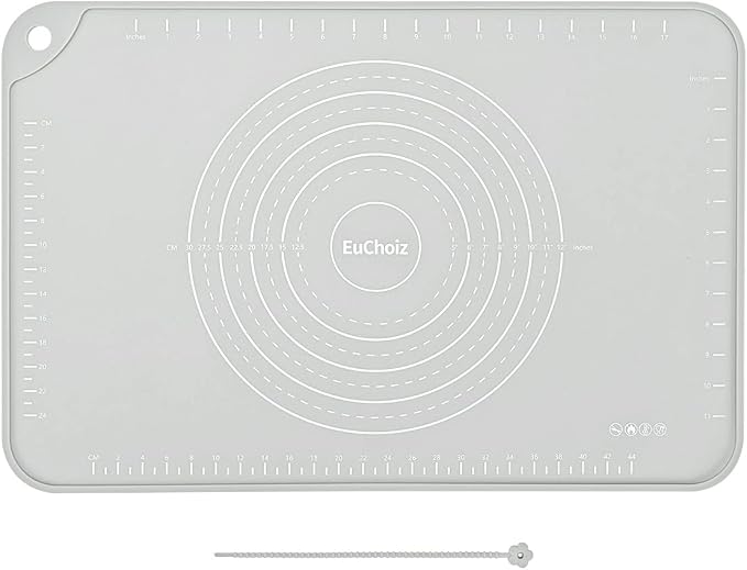 Silicone Pastry Mat 24"*16" Extra Thick Non Stick Baking Mat Food Grade Silicone Dough Rolling Bake Mat with Edge Heightening