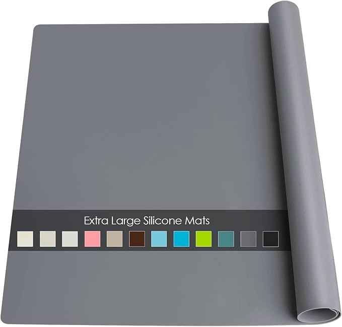 Extra Large Silicone Mats for Kitchen Counter, Silicone Placemats for Kids, Nonstick Nonskid Silicone Mat for Baking Crafts, Waterproof Heat Resistant Mat Coffee Mat, 27.6'' x16''