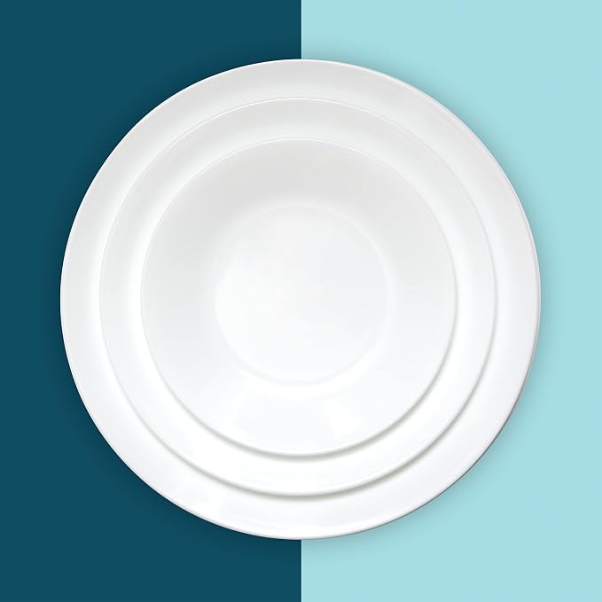 Corelle Vitrelle 6.75" Salad Appetizer Plate Set, Triple Layer Glass and Chip Resistant, Lightweight Round Plates, 1-Piece Winter Frost White