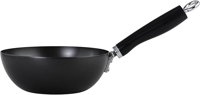 GoodCook Everyday Nonstick Wok, 8-Inch, Black, Carbon Steel Small Wok, High Wall Construction, Flat Base, Ergonomic Flame Guard Handle, Non-Stick Wok Pan for Stir Fry and Sautéing (Pack of 2)