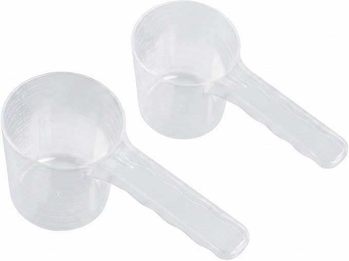 2 Pack 100ml/20tsp/50g Scoop for Creatine,Protein,Powders,Cooking,Recipes,Lab,Food Grade,Plastic PP Material,BPA-free,Meets FDA Standards