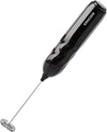 RAYONNER Kitchen Milk Frother Handheld Coffee Frother Foam Maker Black | Fast Powerful Drink Mixer, Stainless Steel Whisk, For Coffee, Battery Operated