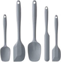 Silicone Spatula Set,5 Piece Food Grade Rubber Spatulas,Grey | Spatulas Silicone Heat Resistant for Baking,Cooking,and Mixing High Heat Resistant Non Stick Dishwasher Safe BPA-Free