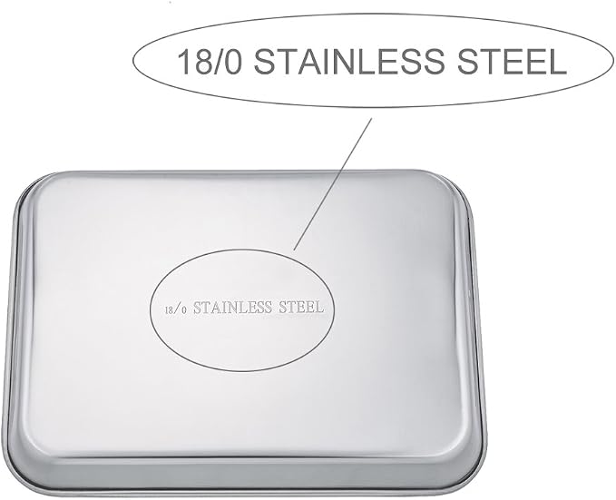TeamFar Toaster Oven Tray and Rack Set, 9.3" x 7" x 1" Toaster Oven Pan | Stainless Steel Toaster Oven Pan Broiler Pan with Wire Rack for Cooking, Non Toxic & Healthy, Easy Clean & Dishwasher Safe