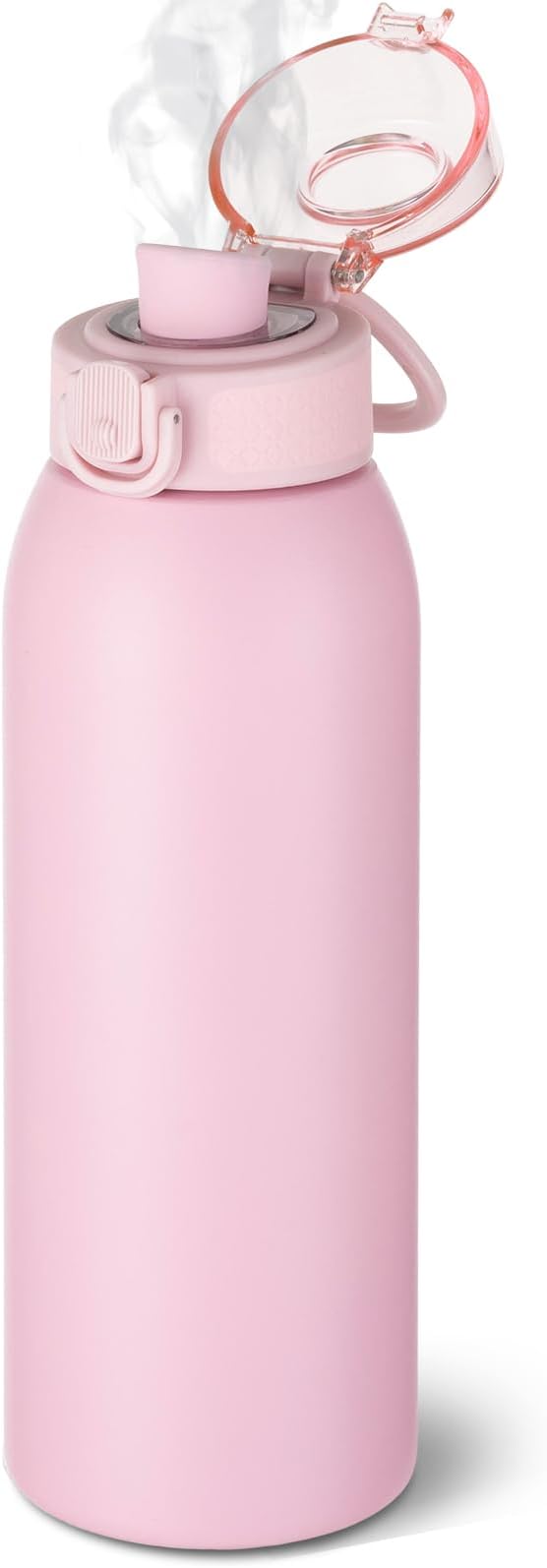 Insulated Water Bottle 18 oz with Dustproof Lid, Carry Handle & Tea Infuser, BPA-Free & Leakproof, Stainless Steel Water Bottles Ideal for Fitness, Hiking, Office & Outdoor Use （Water Pink）