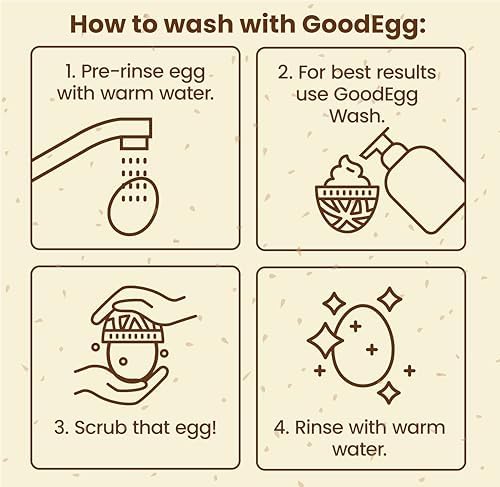 GoodEgg The Original Egg Brush, Silicone Egg Cleaning Brush for Farm Fresh Eggs, Chicken Coop Cleaning Tools, Egg Washer, Chicken Coop Accessories, Large to XL Sized Eggs, Green, As Seen On Shark Tank | Patented Silicone Design for Any Size Eggs, Made ...