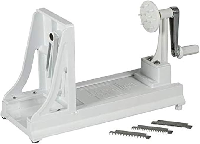 Benriner Turning Slicer, with 4 Japanese Stainless Steel Blades, White