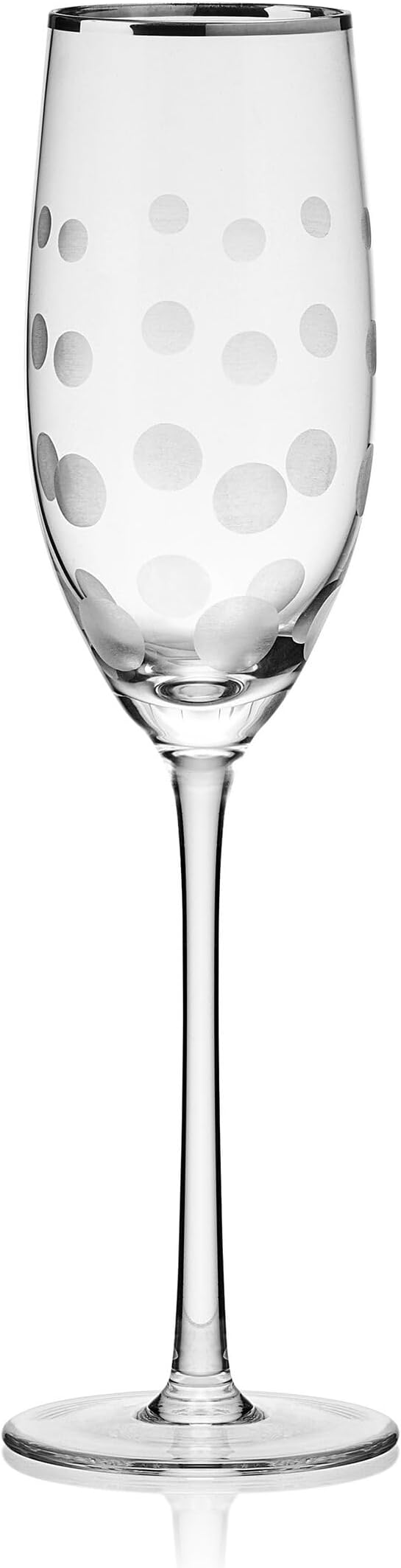 Mikasa Cheers Set of 4 Platinum Rim Champagne Flutes, 8 Ounce