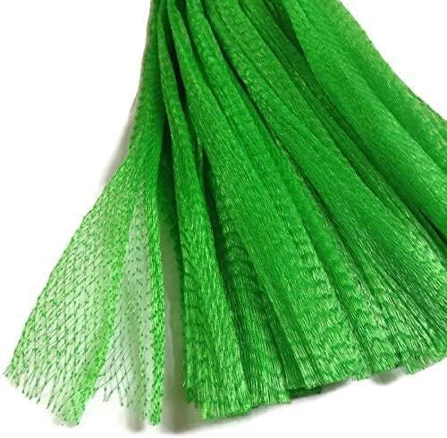 NC Sajid Rana 100pcs 15" Green Reusable Nylon Mesh net Produce Grocery Toys Fruits Vegetables Storage Poly Bags
