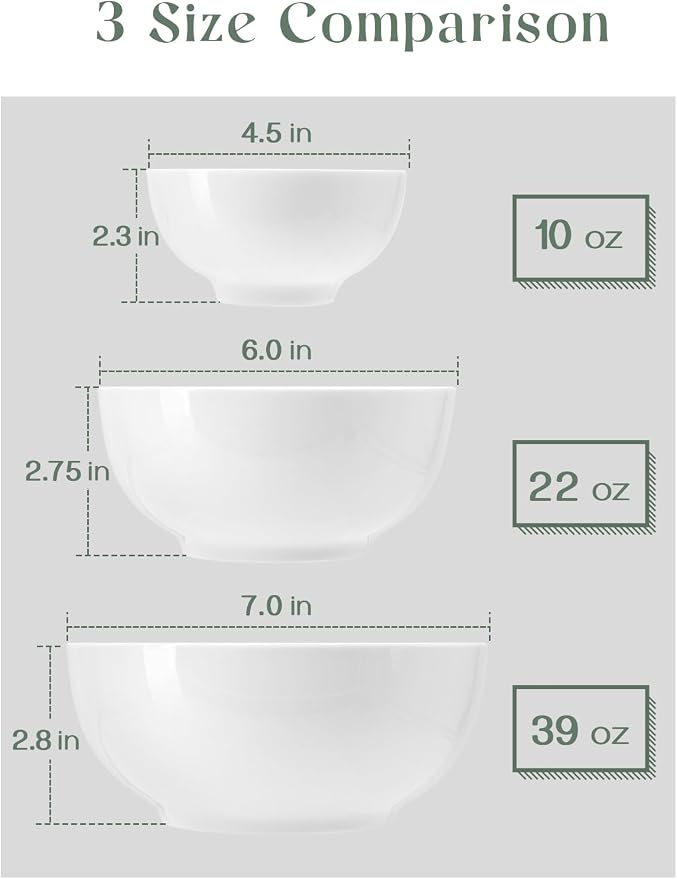 DOWAN 39 OZ Soup Bowls Set of 4 - Large Cereal Bowls, White Ceramic Big and Deep Ramen Bowls for Noodle, Pasta, Salad, Mixed Fruit - Dishwasher & Microwave Safe