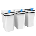 Kssvzz 3 Pack Automatic Small Bathroom Trash Can with Lid (2.5 Gallon) | White Touchless Garbage Can, Motion Sensor Smart Trash Bin, Slim Trashcan, Waterproof Plastic Wastebasket for Bedroom Office