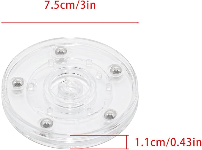 4Pcs Clear Acrylic Lazy Susan 3 Inch Turntable Organizer Bearings | Mini Lazy Susan, Small Lazy Susan Turntable, 360° Rotating Swivel Plate for Spice Rack, Cosmetic, Cake, Pantry, DIY Display