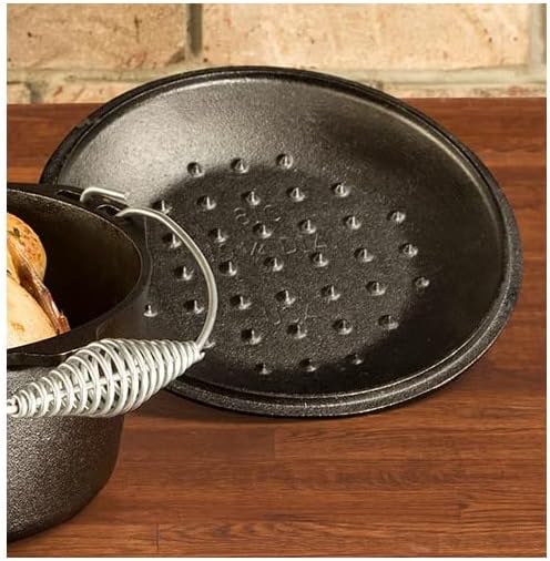 Lodge Seasoned Cast Iron Lid - 10.25 Inches - Heavy-Duty Iron Cookware Cover for Heat Retention - Seasoned Skillet or Dutch Oven Cover - Replacement Lid