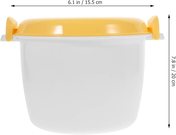 SHERCHPRY Microwave Rice Cooker 4 Cup Microwave Rice Steamer Bowl for Vegetables Noodles and Pasta Food Grade 7.87 X 7.87 X 6.10 in