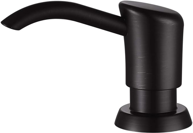 Kitchen Sink Soap Dispenser Pump, 17 oz Bottle, Oil Rubbed Bronze | Refills From The Top, No-Leak ABS Pump, DIY Installation, 360° Swivel, Fits 1–1.5 in Sink Holes; for Dish Soap or Lotion