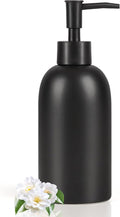 Natheeph Soap Dispenser for Bathroom/Kitchen Fill Hand Soap/Dish Soap, 14OZ | Soap Pump Dispenser Bottle, Ceramic Soap Dispenser Refillable Shampoo/Lotion/Liquid/Detergent for Bathroom/Kitchen (Black)