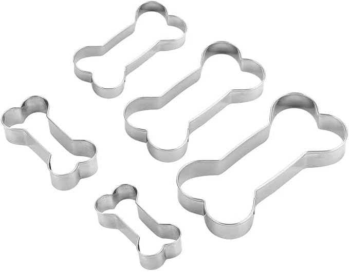 Dog Bone Cookie Cutters, Stainless Steel, 5pc, 2.32-4.8in