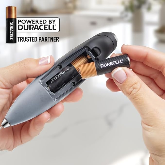 Zulay Kitchen Powerful Milk Frother Wand With Duracell Batteries - Ultra Fast Handheld Drink Mixer - Electric Whisk Foam Maker for Coffee, Lattes, Cappuccino & Matcha - Z1 Motor - Storm Blend