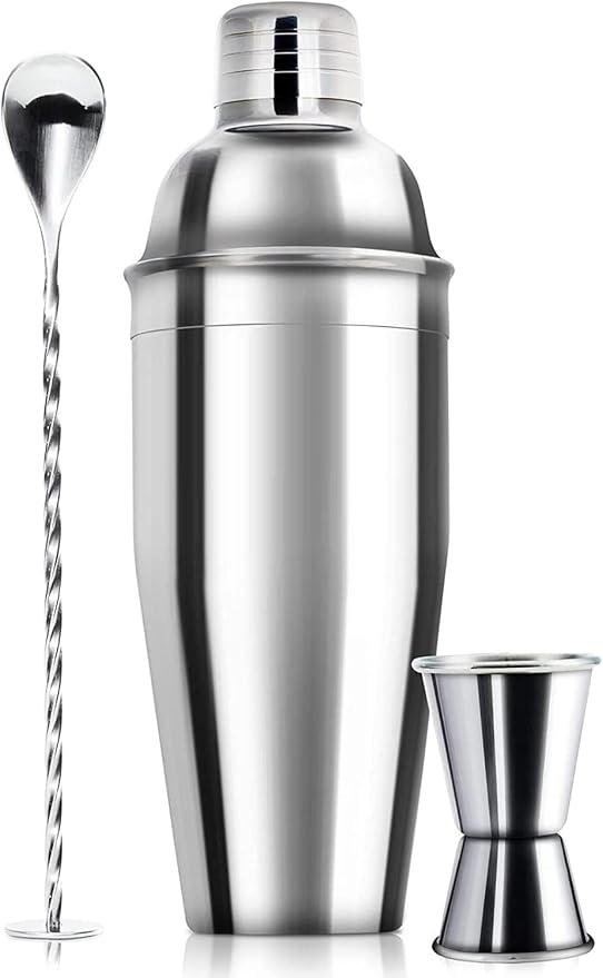 WPHUAW 24oz Cocktail Shaker Bar Set-Professional Margarita Mixer Drink Shaker Professional Stainless Steel Bar Tools Built-in Bartender Strainer for Martini Kit