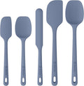 ChefAide 5 Pieces Silicone Spatula Set, Food Grade Rubber Spatula, Upgrade Strong Handle with Ergonomic Grip, Heat Resistant Up to 600°F for Nonstick Cookware, Cooking