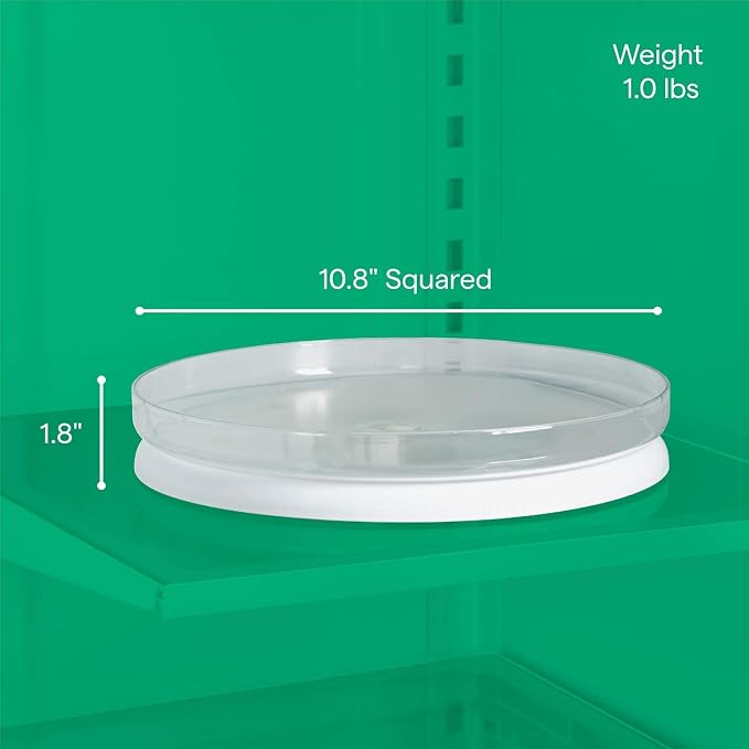 YouCopia FridgeView Fridge Turntable, Lazy Susan Organizer for Refrigerator Storage, 11”, White (Pack of 6)