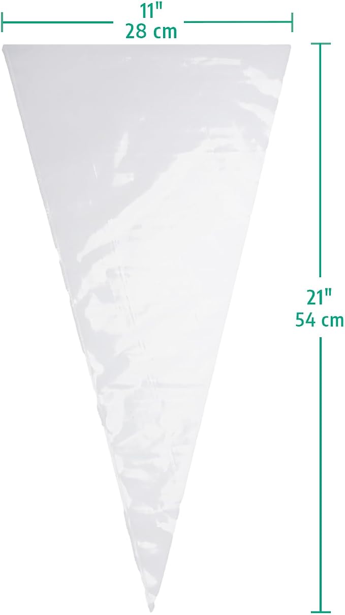 Keenpioneer Disposable Piping Bags, Biobased, 21 Inch, Clear, | Thick Cake Pastry Bags, Pack of 100 in a Dispenser Box, Professional Grade for Chefs and Home Bakers (Packaging May Vary)