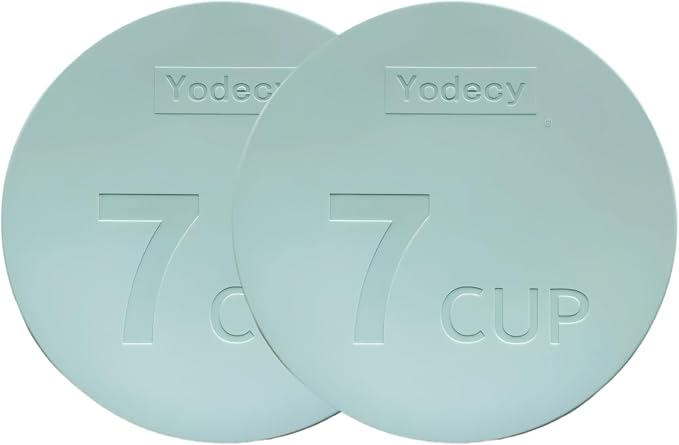 Yodecy Silicone Bowl Lids fit Pyrex Glass Bowls 7402-PC 7 Cup, fit Anchor Hocking Glass Bowls 7402-PC 7 Cup,Replacement Lids(2 Pack Pastel Blue)