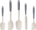 Silicone Spatula Set,5 Piece Food Grade Rubber Spatulas,Gray+White | Spatulas Silicone Heat Resistant for Baking,Cooking,and Mixing High Heat Resistant Non Stick Dishwasher Safe BPA-Free