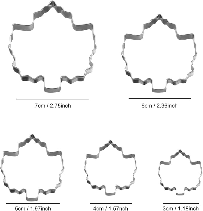 Maple Cookie Cutters Thanksgiving Day, 5 Pack