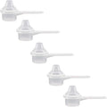 Measuring Scoop & Funnel - No Cap Open Spoons 5-Pack 5cc | Universal open design measuring spoon, Built-in funnel neck pour spout, Quick access cup for coffee powders and baking