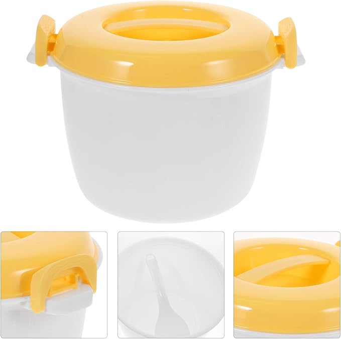 SHERCHPRY Microwave Rice Cooker 4 Cup Microwave Rice Steamer Bowl for Vegetables Noodles and Pasta Food Grade 7.87 X 7.87 X 6.10 in