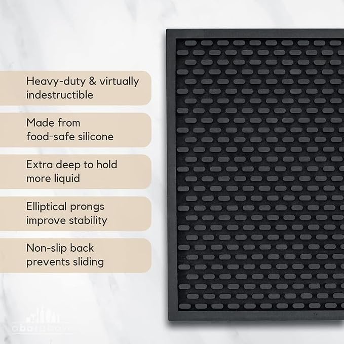 A Bar Above Heavy Duty Bar Mat, Food Safe Silicone Mat for Countertops | Commercial Strength, For Bartending and Coffee, Dish Drying Pad, Kitchen Counter, Barista Accessory, Spill Proof, Great Pick