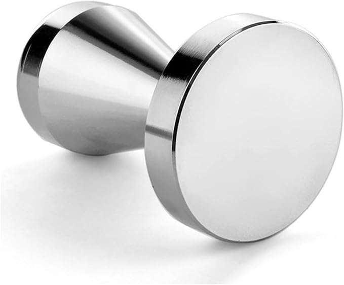 51mm Espresso Tamper, Coffee Tamper with Flat Base, Solid Aluminum Alloy Coffee Press Tool, Chrome-Plated Hand Espresso Tamper for 51mm Portafilter Espresso Machines