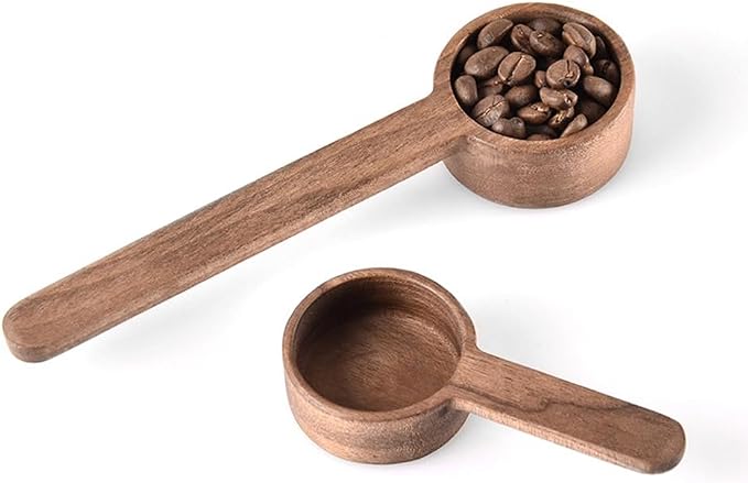 Coffee Spoons, ablespoon Scoop, Coffee Ground Spoon, Measuring for Ground Beans or tea, Soup Cooking Mixing Stirrer Kitchen Tools Utensils, 1 Wooden Tea Scoop (Walnut Wooden 3.86 in）