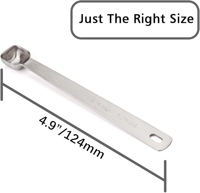 2PCS 1/4tsp(1.25ml) Tiny Measuring Spoon, Small Teaspoon for Tiny Amounts | High Precision, Food-Grade Stainless Steel, ‌Rust-Free, Dishwasher-Safe, Easy-Read Markings, Multi-Purpose, Sturdy & Durable