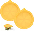 2 Cup Silicone Replacement Lids Compatible with Pyrex 7200-PC Glass Bowls, 2 Pack BPA Free & Leakproof Round Food Storage Covers, Safe for Dishwasher Refrigerator Microwave Use Yellow