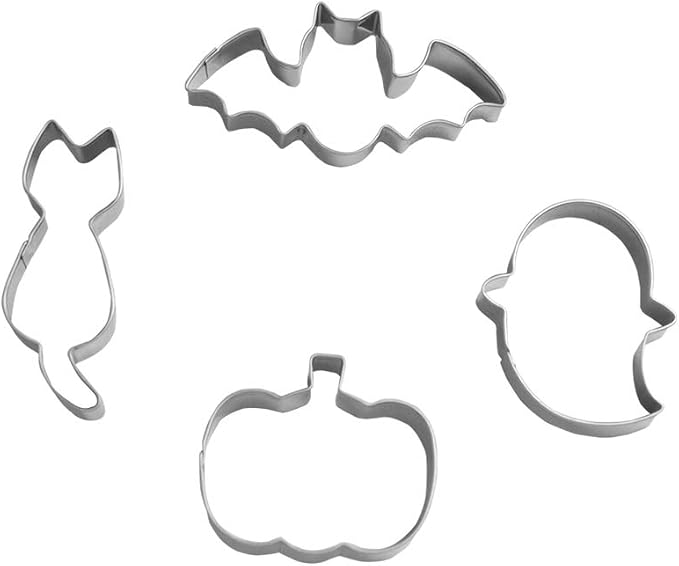 Small Halloween Cookie Cutter, from 2.2” to 3.1”, 4 Piece, Stainless Steel