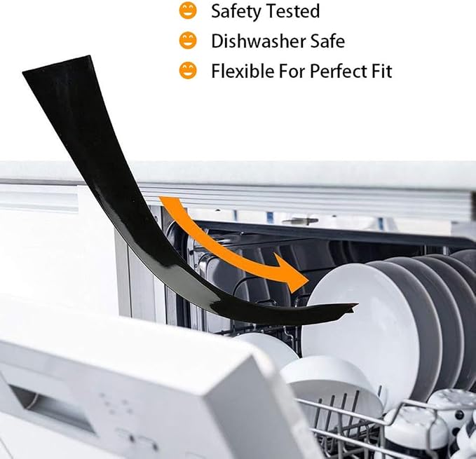 Stove Gap Covers Kitchen Counter Gap Covers (25 Inch, 2 Pack) Heat Resistant Oven Gap Filler Seals Gaps Between Stovetop and Counter, Easy to Clean, Black