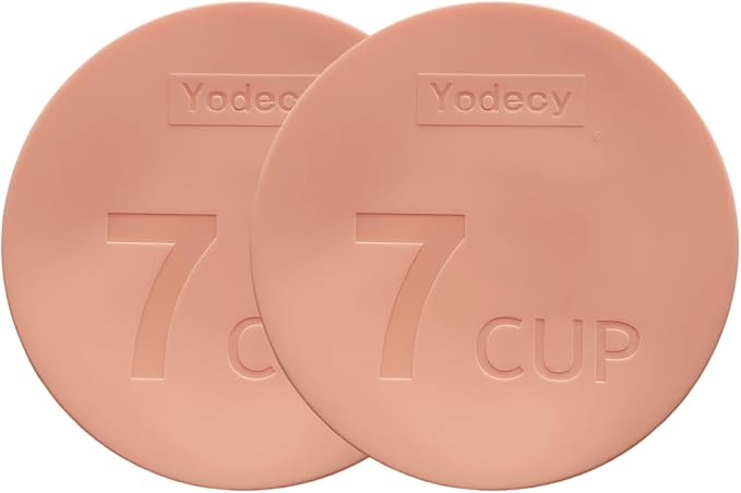 Yodecy Silicone Bowl Lids fit Pyrex Glass Bowls 7402-PC 7 Cup, fit Anchor Hocking Glass Bowls 7402-PC 7 Cup,Replacement Lids(2 Pack Pastel Pink)