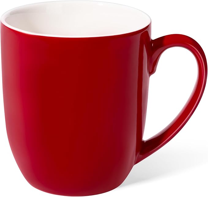 Urbanstrive 16 oz Large Coffee Mugs Set of 4 Ceramic Coffee Mug White Coffee Cups Tea Cups Idea Gift for Women Men House Warming Gifts New Home Office, Red 4 Pack