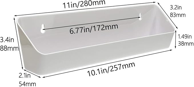11" Kitchen Sink Front Tip-Out Accessory Trays with Mounting Screws, White, 2 Pack (Conventional Open Tray and Accessory Tray with Ring Holder and Soap Dish) Hinges are Not Included
