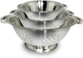 ExcelSteel Colander Set Stainless Steel | Nesting Design | Mirror Polished | Oversized Handles | 1-4 Quart, Set of 3