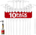10 Pcs White Coffee Syrup Pump Compatible with 25.4Oz/750ml Bottles | Syrup Dispenser Pumps, Great for Home & Coffee Bar, Drinking Mixes, Tea, Beverage, Cocktails, Flavoring Syrup Bottles