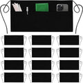 Server Aprons with 3 Pockets - Waist Apron, Waitress Apron for Women and Man, Water Resistant with Long Waist Strap Reinforced Seams, Half Apron (24 Pack - Black)