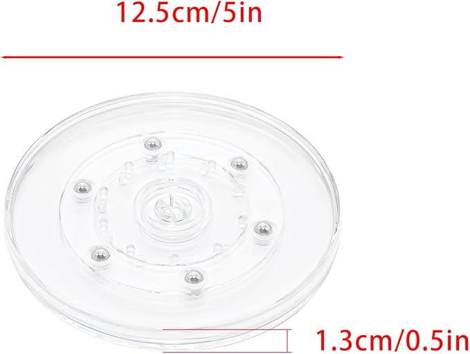 4Pcs Clear Acrylic Lazy Susan 5 Inch Turntable Organizer Bearings | Mini Lazy Susan, Small Lazy Susan Turntable, 360° Rotating Swivel Plate for Spice Rack, Cosmetic, Cake, Pantry, DIY Display