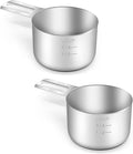 2PCS 1CUP(240ml, 8oz) Measuring Cup, 18/8 Stainless Steel Measure Scoop | High Precision, Food-Grade 304 SS, ‌Rust-Free, Dishwasher-Safe, Easy-Read Markings, Multi-Purpose, Sturdy & Durable