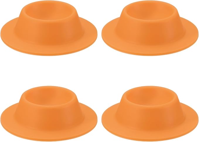 uxcell 4 Pack Soft Boiled Egg Holder, Nonstick Silicone Egg Poacher Cups Poached Cups Kitchen Breakfast Gadget for Microwave Air Fryer Stove Top Cooking Boiled Poached, Orange