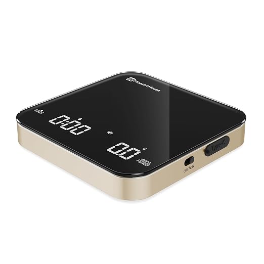 Maestri House S2 Espresso Coffee Scale with Timer 0.1g Precision Shot Scale | USB-C Rechargeable, Dual Timing Modes, 2kg/0.1g Digital Scale with Borosilicate Glass Top for Espresso and Pour-Over Brewing