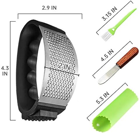Garlic Press, Upgrade Garlic Mincer Stainless Steel Garlic Press Rocker, Professional Kitchen Gadget with Ergonomic Handle, Garlic Peeler