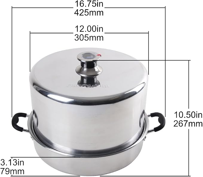 Kitchen Crop Steam Canner with Temperature Indicator (Aluminum Steam Canner + Tools)